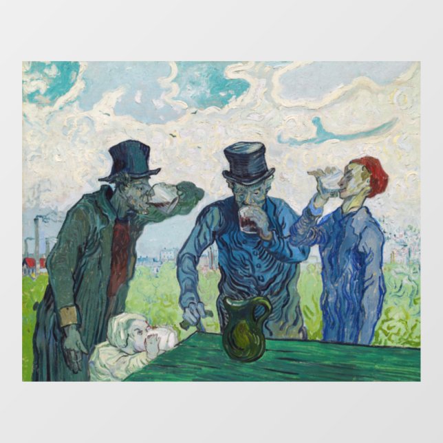 Vincent van Gogh - The Drinkers, after Daumier Window Cling (Sheet)