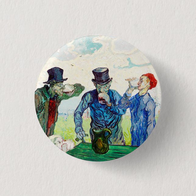 Vincent Van Gogh The Drinkers Fine Art 3 Cm Round Badge (Front)