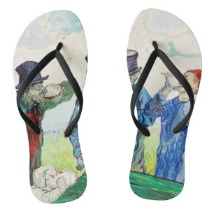 Vincent Van Gogh The Drinkers Fine Art Flip Flops