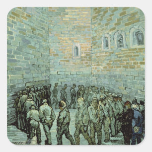 Vincent van Gogh   The Exercise Yard Square Sticker