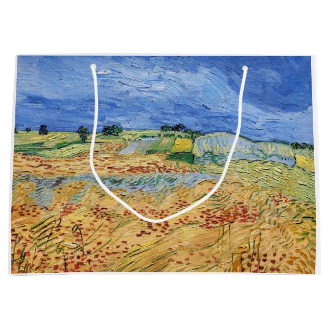 Vincent van Gogh - The fields / Plain at Auvers Large Gift Bag (Front)