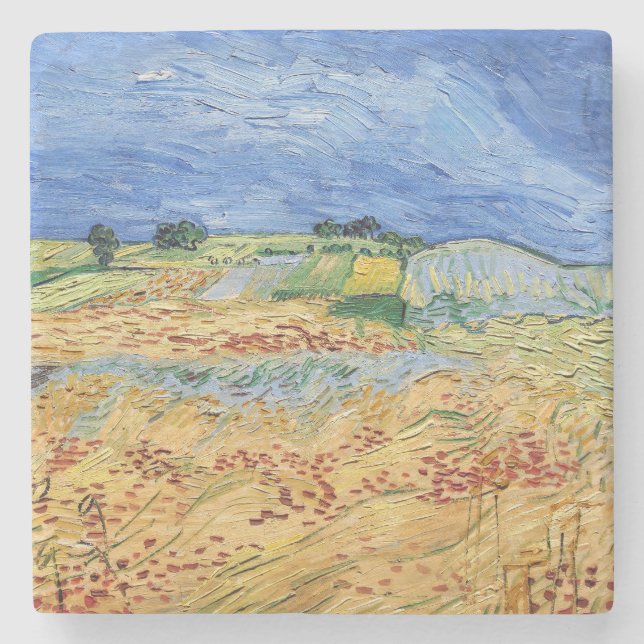 Vincent van Gogh - The fields / Plain at Auvers Stone Coaster (Front)