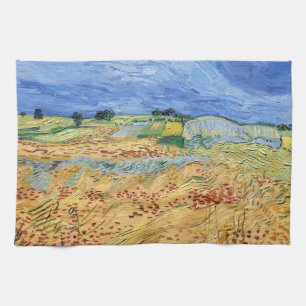 Vincent van Gogh - The fields / Plain at Auvers Tea Towel