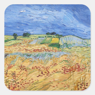 Vincent van Gogh - The Fields / Wheat Fields Square Sticker