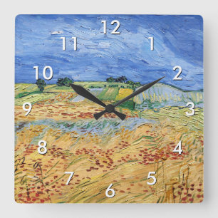 Vincent van Gogh - The Fields / Wheat Fields Square Wall Clock