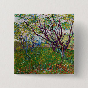 Vincent van Gogh - The Flowering Orchard 15 Cm Square Badge