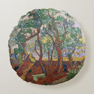 Vincent van Gogh The Garden of St. Paul Hospital Round Cushion