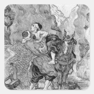 Vincent van Gogh   The Good Samaritan Square Sticker