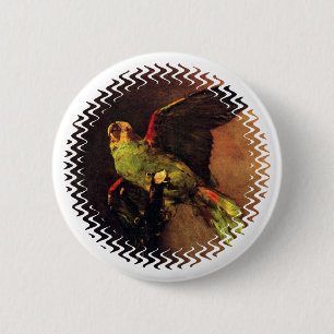 Vincent Van Gogh - The Green Parrot Bird Lover Art 6 Cm Round Badge