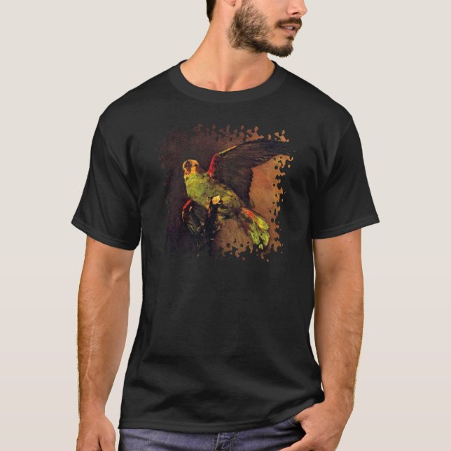 Vincent Van Gogh - The Green Parrot Bird Lover Art T-Shirt (Front)