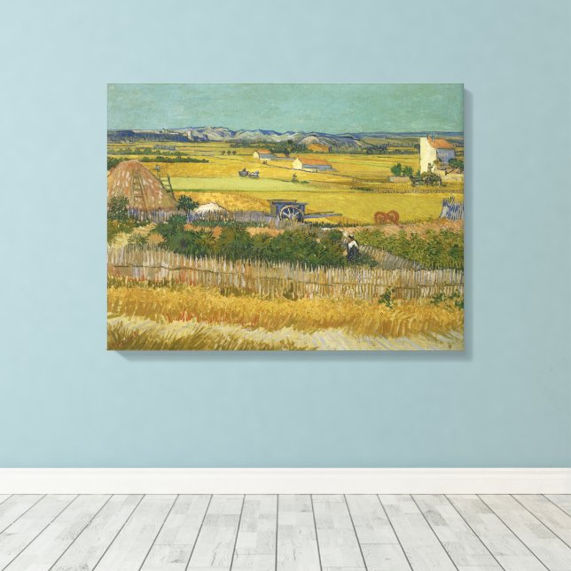 Vincent Van Gogh, The Harvest, De Oogst Canvas Print (Insitu(Wood Floor))