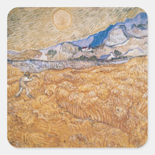 Vincent van Gogh   The Harvester Square Sticker