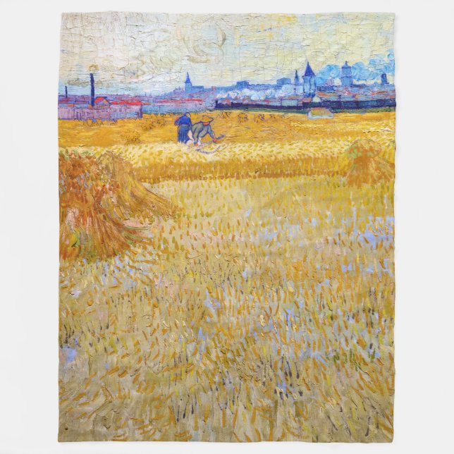 Vincent van Gogh - The Harvesters Fleece Blanket (Front)