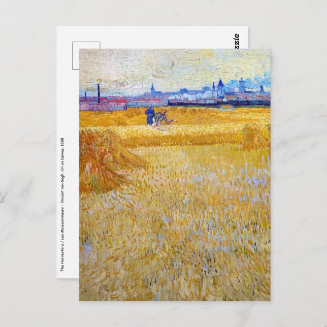 Vincent van Gogh - The Harvesters Postcard (Front/Back)