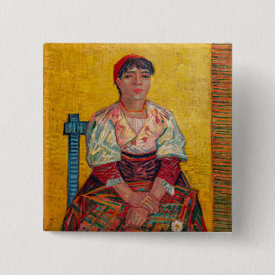Vincent Van Gogh - The Italian Woman 15 Cm Square Badge