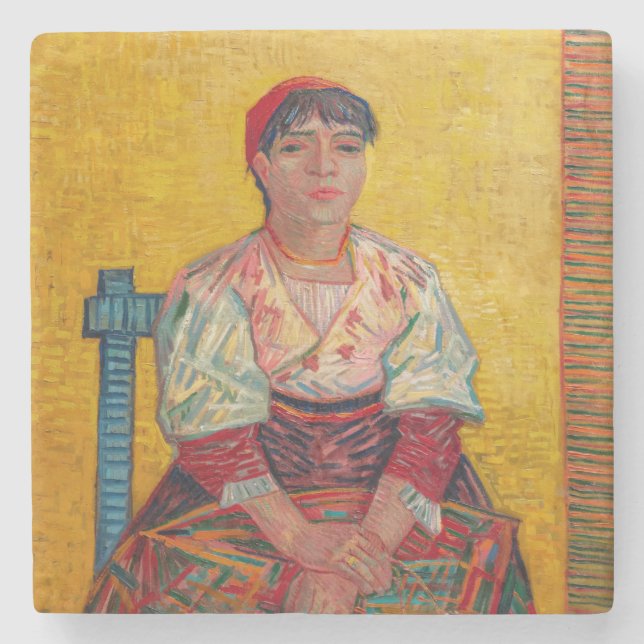 Vincent Van Gogh - The Italian Woman Stone Coaster (Front)