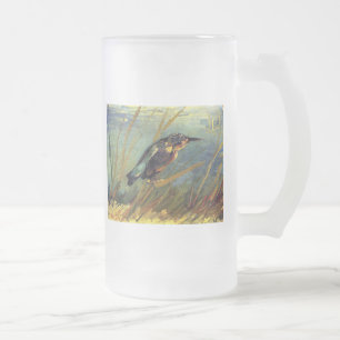 Vincent Van Gogh - The Kingfisher - Bird Lover Art Frosted Glass Beer Mug