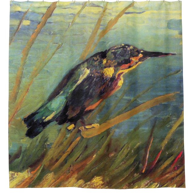 Vincent Van Gogh - The Kingfisher - Bird Lover Art Shower Curtain (Front)