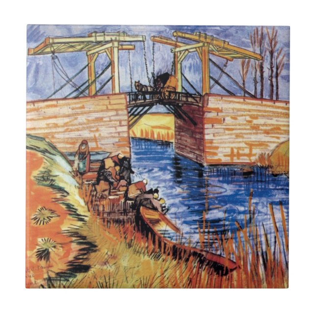 Vincent Van Gogh - The Langlois Bridge At Arles Tile (Front)