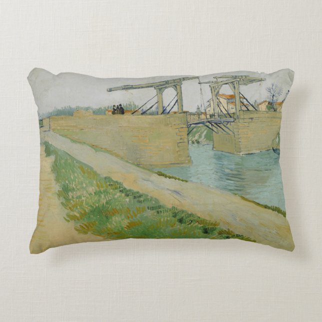 Vincent van Gogh - The Langlois Bridge Decorative Cushion (Front)