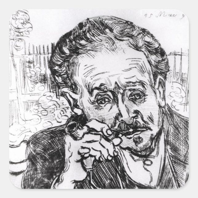 Vincent van Gogh | The Man with the Pipe Square Sticker (Front)