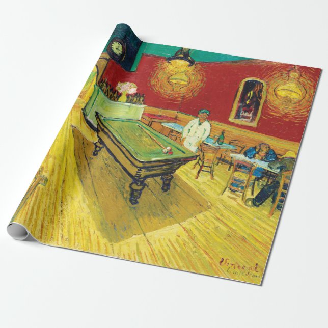 Vincent Van Gogh The Night Cafe (Le café de nuit) Wrapping Paper (Unrolled)