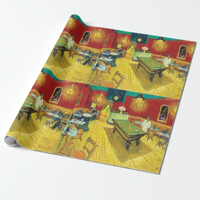 Vincent Van Gogh The Night Cafe (Le café de nuit) Wrapping Paper (Unrolled)