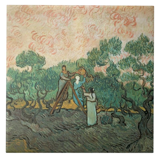 Vincent van Gogh | The Olive Pickers, Saint-Remy Tile (Front)