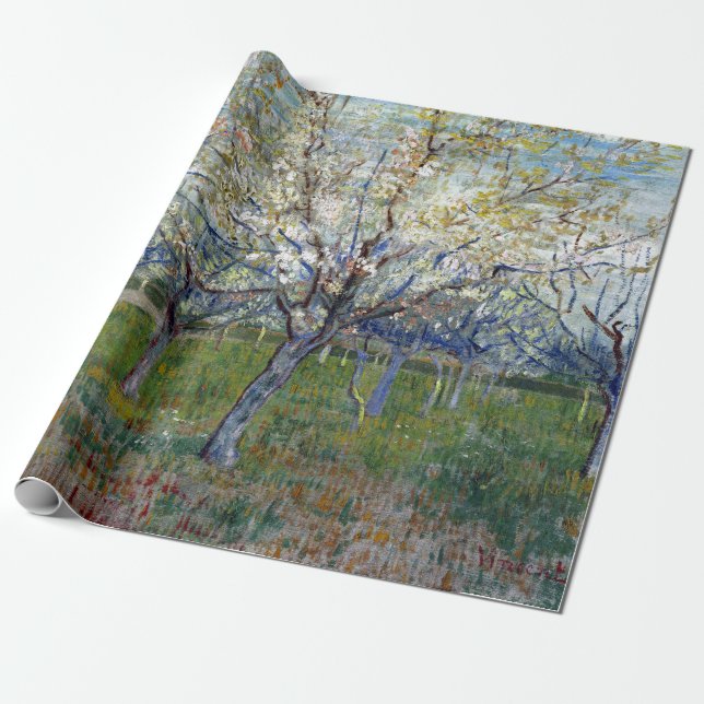 Vincent van Gogh The Pink Orchard Wrapping Paper (Unrolled)