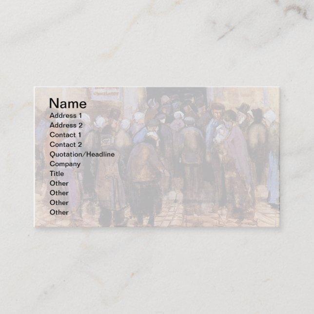 Vincent Van Gogh - The Poor And Money - Fine Art Business Card (Front)