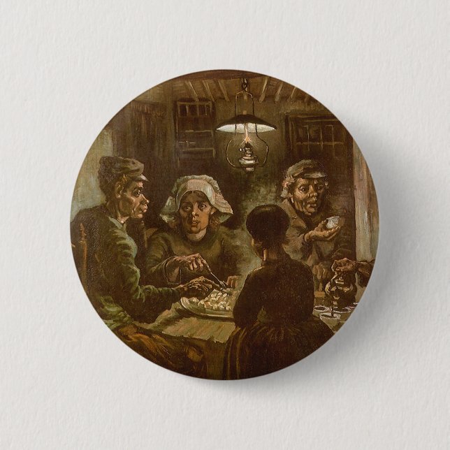 Vincent van Gogh - The Potato Eaters 6 Cm Round Badge (Front)