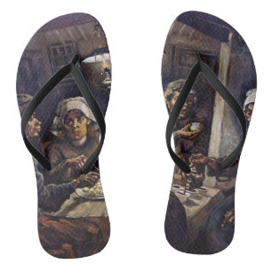 Vincent Van Gogh The Potato Eaters Fine Art Flip Flops