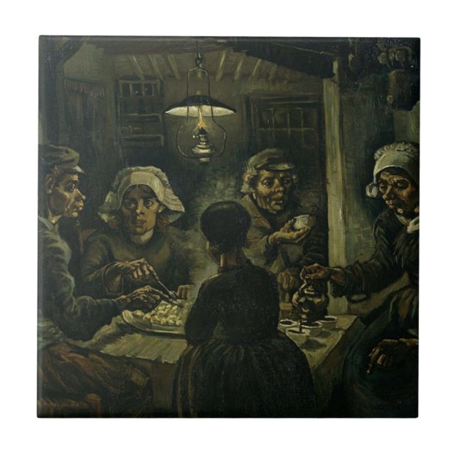 Vincent Van Gogh The Potato Eaters Painting. Art Tile (Front)