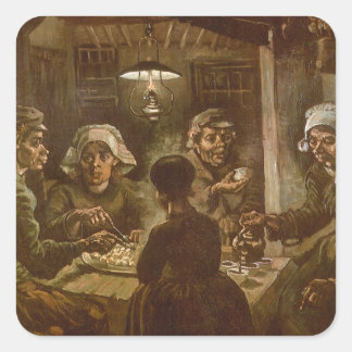 Vincent van Gogh - The Potato Eaters Square Sticker
