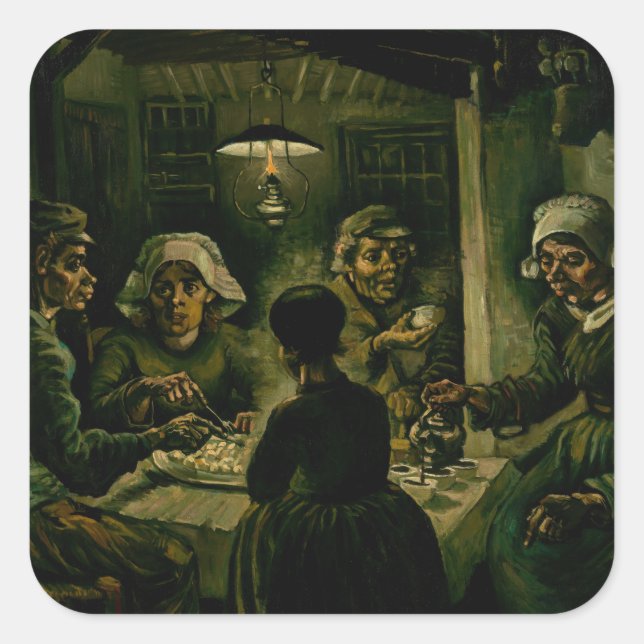 Vincent van Gogh - The Potato Eaters Square Sticker (Front)