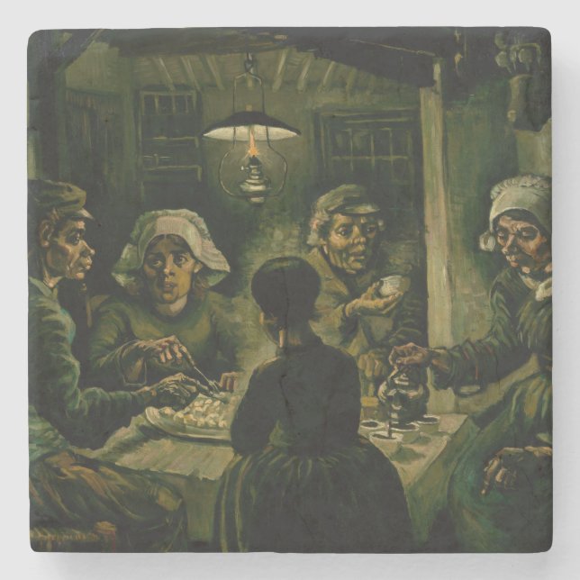Vincent van Gogh - The Potato Eaters Stone Coaster (Front)