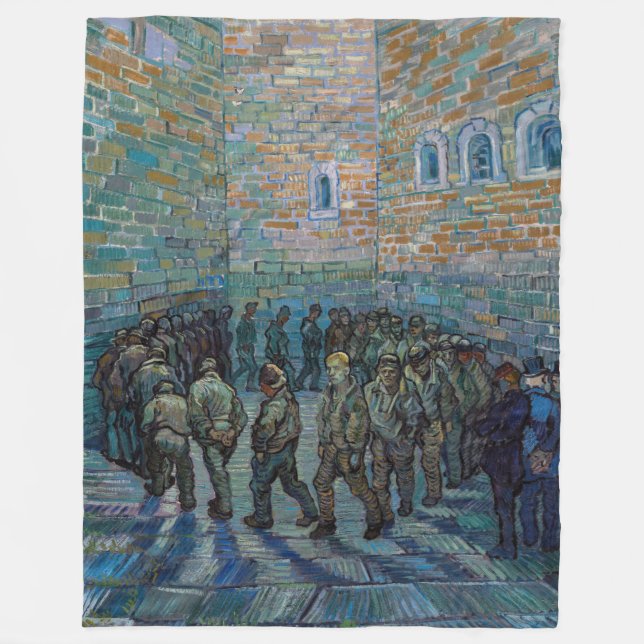 Vincent van Gogh - The Prison Courtyard Fleece Blanket (Front)
