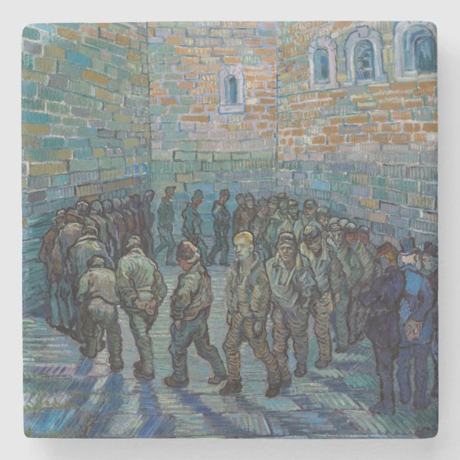 Vincent van Gogh - The Prison Courtyard Stone Coaster (Front)