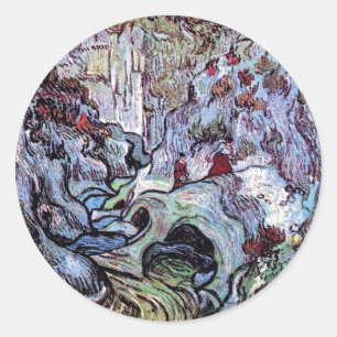 Vincent Van Gogh - The Ravine (Les Peiroulets) Classic Round Sticker