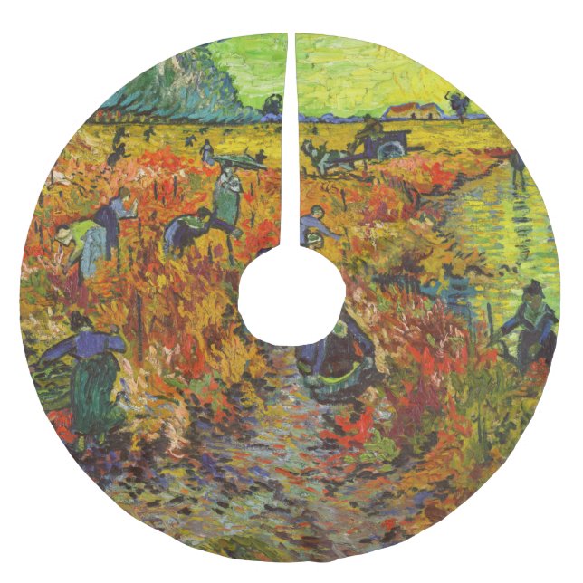 Vincent van Gogh - The Red Vineyard Brushed Polyester Tree Skirt (Front)