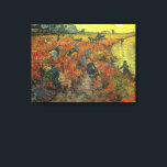 Vincent van Gogh - The Red Vineyard Canvas Print<br><div class="desc">The Red Vineyard (1888) by Vincent van Gogh was the only painting sold during van Gogh's lifetime. The Red Vineyard is a vintage Post Impressionism fine art landscape agricultural painting featuring a farm with peasants working in the field at sunset. A farming and agriculture daily life scene with migrant workers....</div>