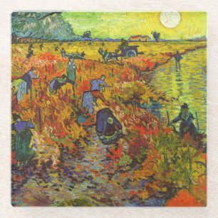 Vincent van Gogh - The Red Vineyard Glass Coaster