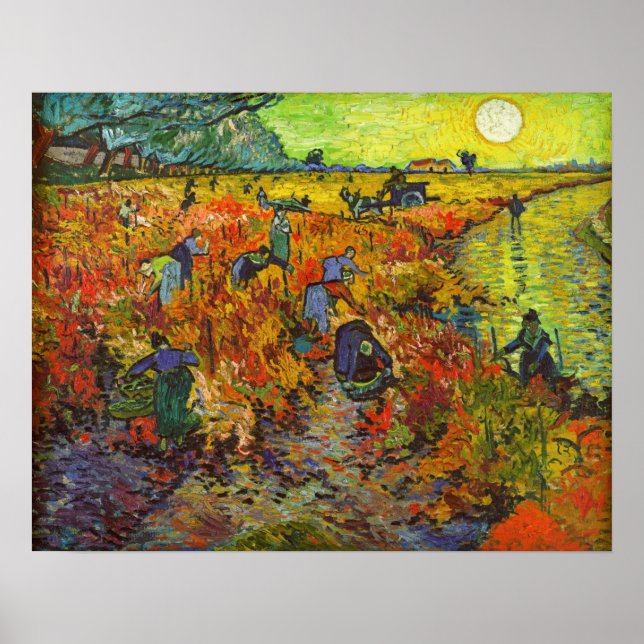 Vincent van Gogh - The Red Vineyard Poster (Front)