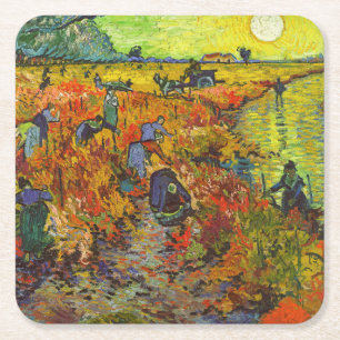 Vincent van Gogh - The Red Vineyard Square Paper Coaster