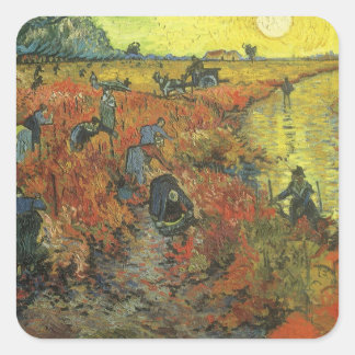 Vincent van Gogh - The Red Vineyard Square Sticker