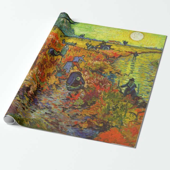 Vincent van Gogh - The Red Vineyard Wrapping Paper (Unrolled)