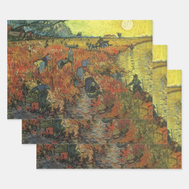 Vincent van Gogh - The Red Vineyard Wrapping Paper Sheet (Set)