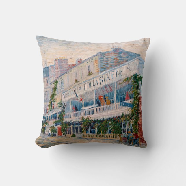 Vincent van Gogh - The Restaurant de la Sirene Cushion (Front)