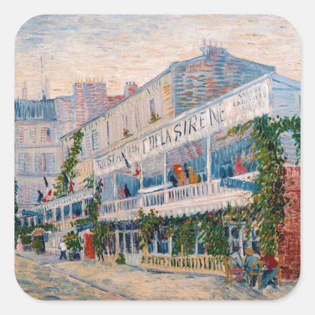 Vincent van Gogh - The Restaurant de la Sirene Square Sticker (Front)