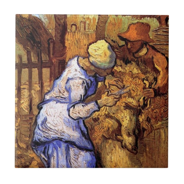 Vincent Van Gogh - The Sheep Shearers - Fine Art Tile (Front)
